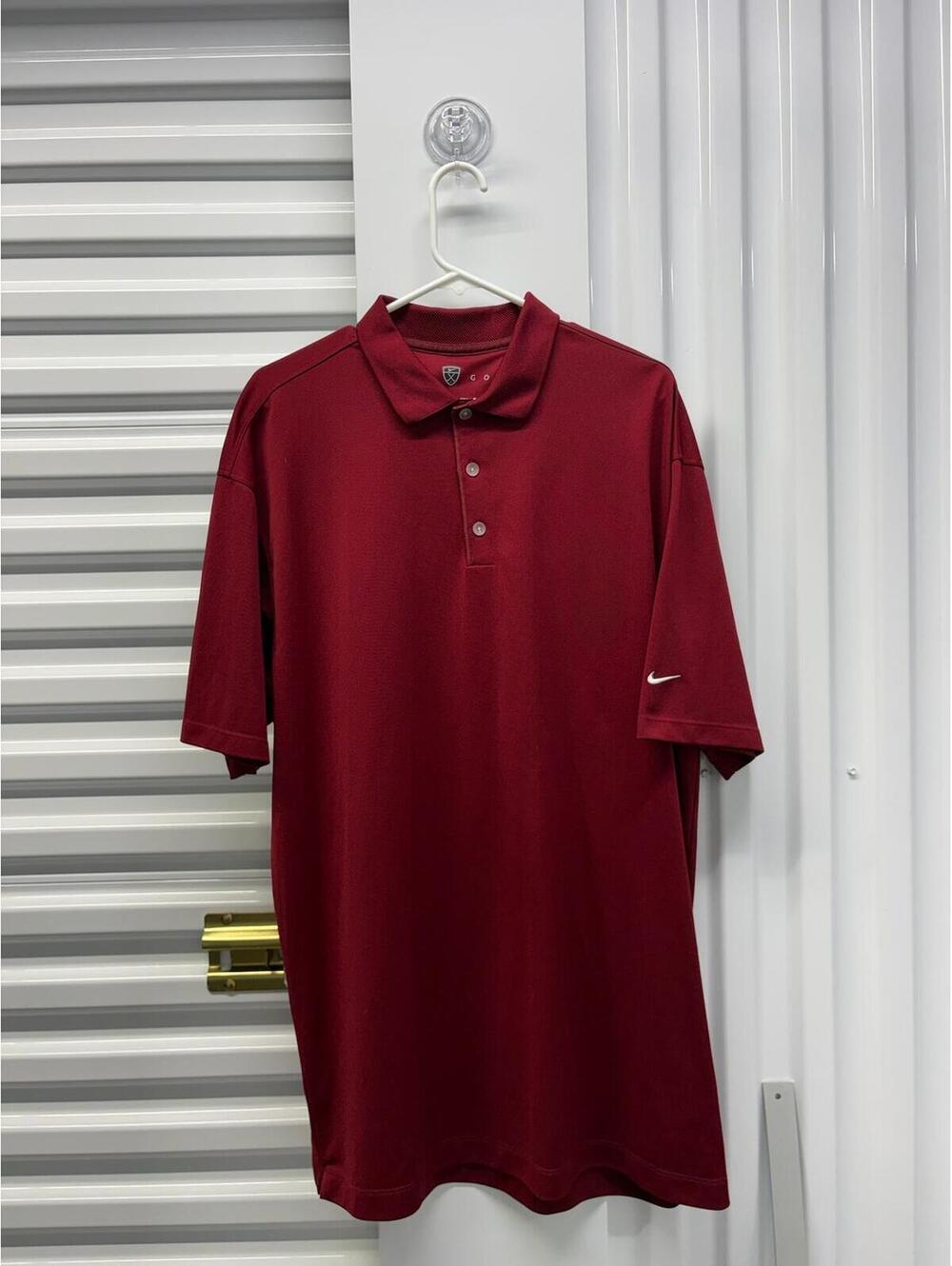 Nike Men’s XXL Red Nike Golf Polo Shirt Y2K Early 2000s Polyester